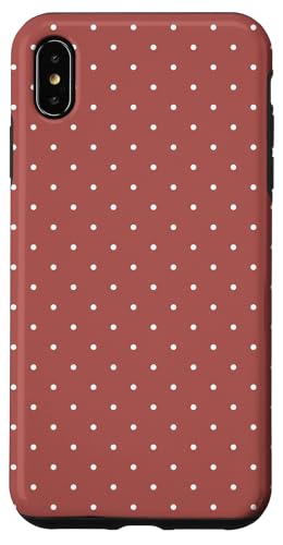 Hülle für iPhone XS Max Boho Tiny Polka Dot Rockabilly, niedlicher brauner Polkadot von Cute Polka Dot Designs