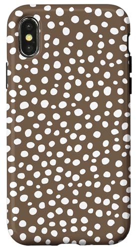 Niedlich, Lattebraun, gepunktet Hülle für iPhone X/XS von Cute Polka Dot Designs