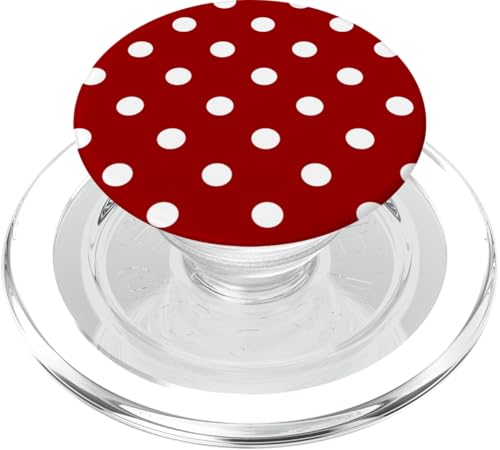 Niedlich, rot und weiß, gepunktet PopSockets PopGrip für MagSafe von Cute Polka Dot Designs