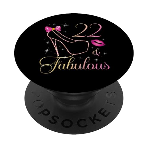 22 & Fabulous 22 Jahre alte Königin zum 22. Geburtstag, Frau zum Geburtstag PopSockets Klebender PopGrip von Cute Queens Birthday Party