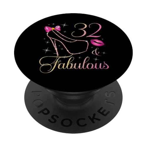 32 & Fabulous 32 Years Old Queen 32. Geburtstag Frau B-Day PopSockets Klebender PopGrip von Cute Queens Birthday Party