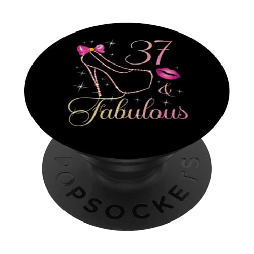 37 & Fabulous, 37 Jahre alte Königin, 37. Geburtstag, Frau zum Geburtstag PopSockets Klebender PopGrip von Cute Queens Birthday Party