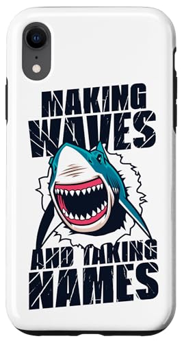 Hülle für iPhone XR Making Waves And Taking Names Wal Hammerhead White Shark von Cute Shark Lover Apparel Plush Species Toy Gifts