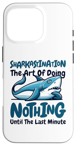 Hülle für iPhone 16 Pro Sharkastination Doing Nothing Hammerhead Weißwalhai von Cute Shark Lover Apparel Plush Toy Species Gifts