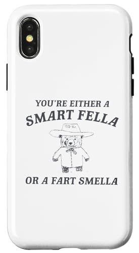 Hülle für iPhone X/XS Entweder ein Smart Fella oder ein Furz-Smella Silly Bear von Cute Silly Bear Memes Genz Humor
