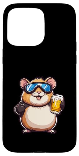 Hülle für iPhone 15 Pro Max Skihamster mit Bier | Lustiger Party-Comic von Cute Ski Animals Inc