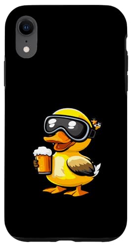 Hülle für iPhone XR Skienten mit Bier | Lustiger Party-Comic von Cute Ski Animals Inc