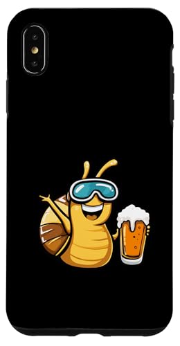 Hülle für iPhone XS Max Skischnecke mit Bier | Lustiger Party-Comic von Cute Ski Animals Inc