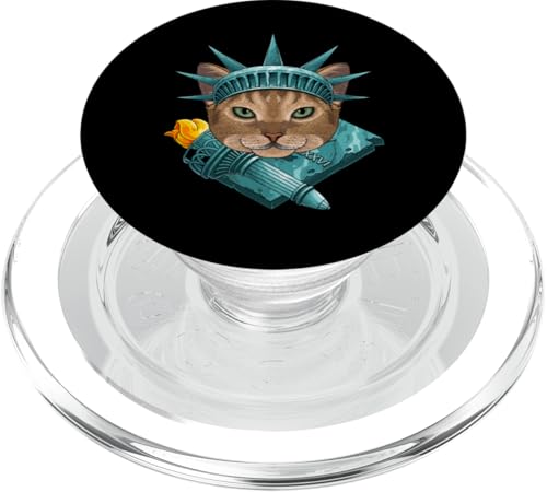 Freiheitsstatue Abessinier 4. Juli Katze USA Amerika PopSockets PopGrip für MagSafe von Cute Statue Of Liberty Animals