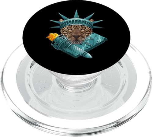 Freiheitsstatue Leopard 4. Juli Tier USA Amerika PopSockets PopGrip für MagSafe von Cute Statue Of Liberty Animals