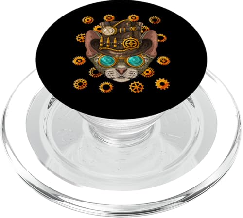 Steampunk Devon Rex Cat Mittelalter viktorianischer Dampfantrieb PopSockets PopGrip für MagSafe von Cute Steampunk Animals