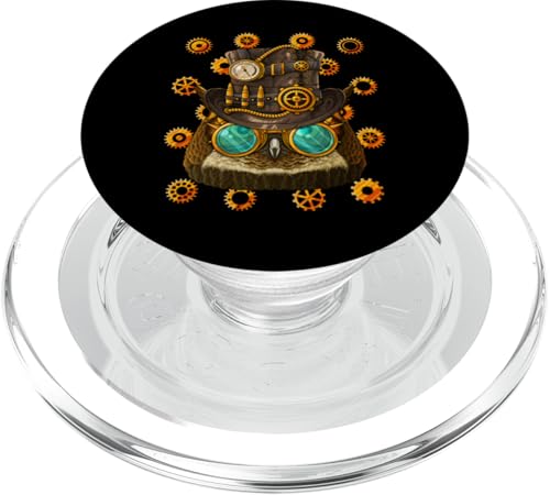 Steampunk Eule Mittelalter viktorianischer Dampf-Powered Night Bird PopSockets PopGrip für MagSafe von Cute Steampunk Animals