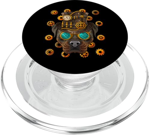 Steampunk Rottweiler Mittelalter viktorianischer Dampfhund PopSockets PopGrip für MagSafe von Cute Steampunk Animals