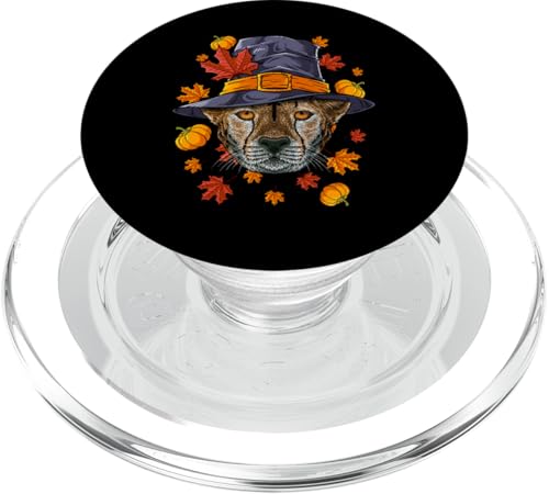 Erntedankfest Gepard Pilgrim Kostüm Herbst PopSockets PopGrip für MagSafe von Cute Thanksgiving Pilgrim Animals