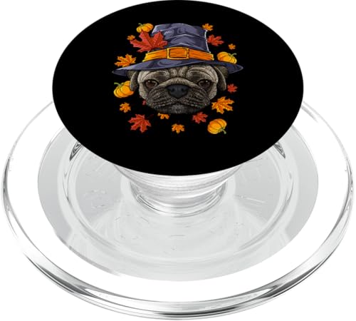 Erntedankfest Mops Pilgrim Kostüm Herbst Hund PopSockets PopGrip für MagSafe von Cute Thanksgiving Pilgrim Animals