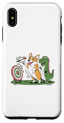 Tyrannosaurus Corgi Dartspiel Sportspieler Hülle für iPhone XS Max von Cute Tyrannosaurus Gift for Kids