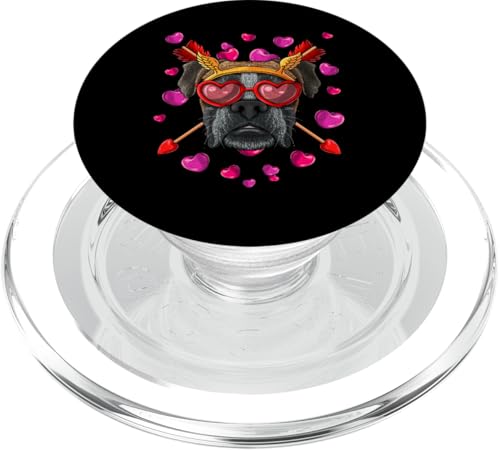 Boxer Valentines Day Dog Face Herz Glas Love Arrows PopSockets PopGrip für MagSafe von Cute Valentines Day Animals