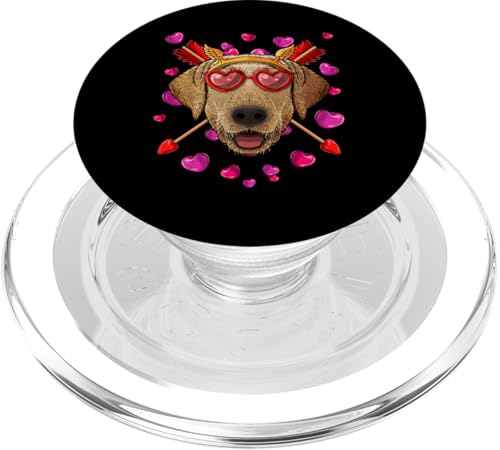 Labrador Retriever Valentines Day Heart Brille Love Arrows PopSockets PopGrip für MagSafe von Cute Valentines Day Animals