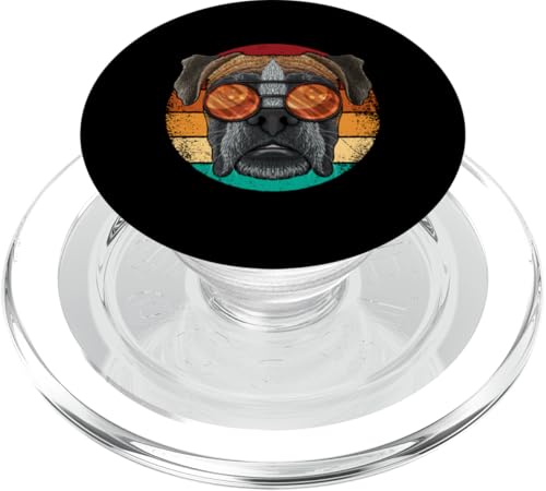 Vintage Boxer Hund Haustier Welpe Retro Eighties Stil PopSockets PopGrip für MagSafe von Cute Vintage Retro Animals