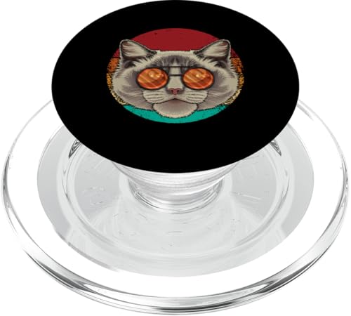 Vintage Ragdoll Face Cat Retro Kätzchen Eighties Stil PopSockets PopGrip für MagSafe von Cute Vintage Retro Animals