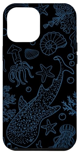 Hülle für iPhone 15 Plus Walhai Korallenriffe Muschel Seestern Ozean Strand Schwarz von Cute Whale Shark Seashell Mermaid Sea Designs