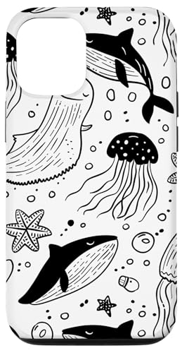 Hülle für iPhone 15 Pro Schwarzwalhai Korallenriffe Muschel Seestern Ocean Beach von Cute Whale Shark Seashell Mermaid Sea Designs