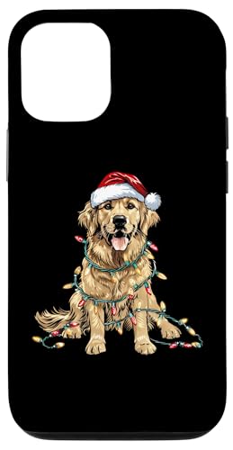 Hülle für iPhone 13 Golden Retriever Weihnachtsmann Weihnachtsbeleuchtung Hund von Cute Xmas Golden Retriever Santa Dog Design