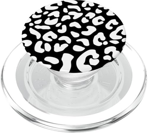 Schwarz Weiß Gepard Leopard Skin PopSockets PopGrip für MagSafe von Cute and Simple Animals Patterns