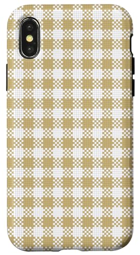 Hülle für iPhone X/XS Einfache beige Tischdecke Nahtloses Muster von Cute and Simple Minimalist Patterns