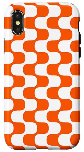 Hülle für iPhone X/XS Einfache groovige Retro-Stil orange gewellte Streifen von Cute and Simple Minimalist Patterns