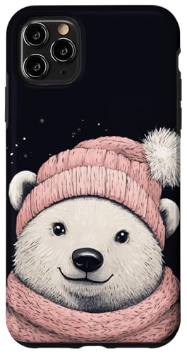 Hülle für iPhone 11 Pro Max Wintertier Arktis Süßer Eisbä von Cute and Vintage Arctic Animal Polar Bear Design