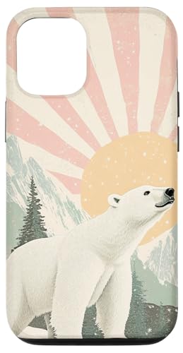 Hülle für iPhone 12/12 Pro Wintertier Arctic Vintage Eisbär von Cute and Vintage Arctic Animal Polar Bear Design