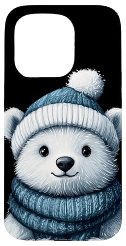 Hülle für iPhone 15 Pro Wintertier Arktis Süßer Eisbä von Cute and Vintage Arctic Animal Polar Bear Design