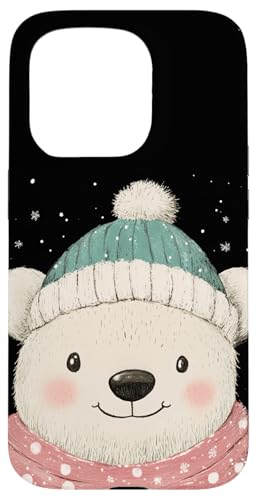 Hülle für iPhone 15 Pro Wintertier Arktis Süßer Eisbä von Cute and Vintage Arctic Animal Polar Bear Design