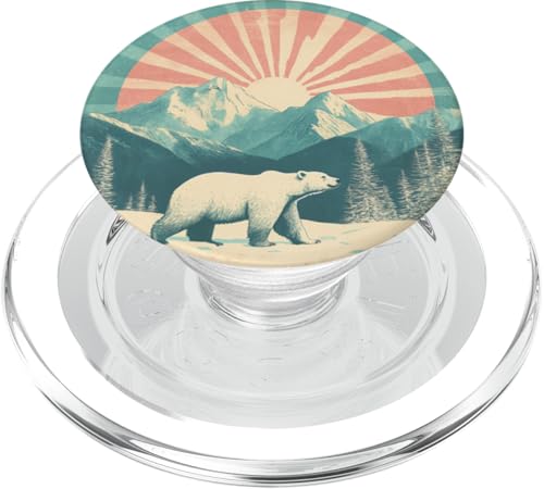 Wintertier Arctic Vintage Eisbär PopSockets PopGrip für MagSafe von Cute and Vintage Arctic Animal Polar Bear Design