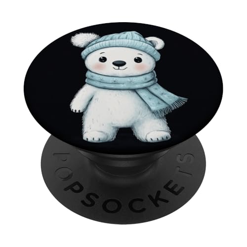 Wintertier Arktis Süßer Eisbä PopSockets Klebender PopGrip von Cute and Vintage Arctic Animal Polar Bear Design