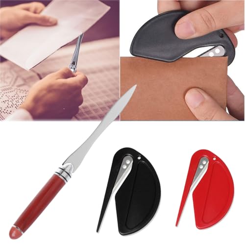 Brieföffner,Letter Opener Metall,3pcs Kuvertöffner Slitter,Tragbar Kartonöffner,Mini Box Cutter,Metall Brieföffner Messer,Briefumschlagöffner Messer,Letter Opener,Für Pappe, Papier, Schachtel von Cutiolly