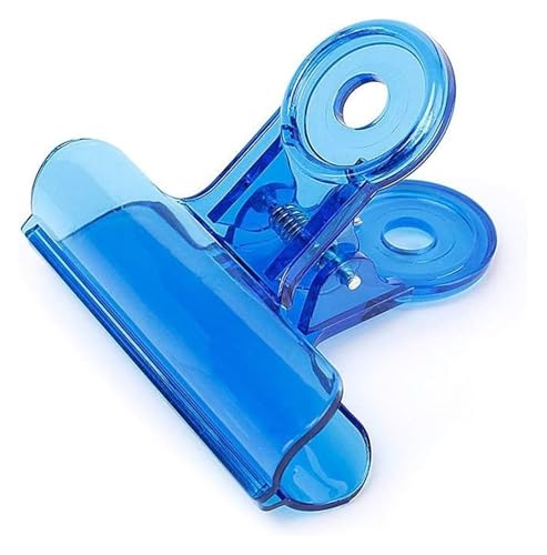 Binder-Clips, Binder-Clips, Metall-Foldback-Clips, transparente gemischte farbige Kunststoff-Binder-Clips, Papierblätter-Clips(Blue,63mm) von CvbGNJm