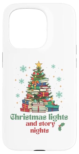 Hülle für iPhone 15 Pro Weihnachtsbeleuchtung und Geschichtenabende, Bibliothekarische Buchliebhaber von Cwktees Christmas