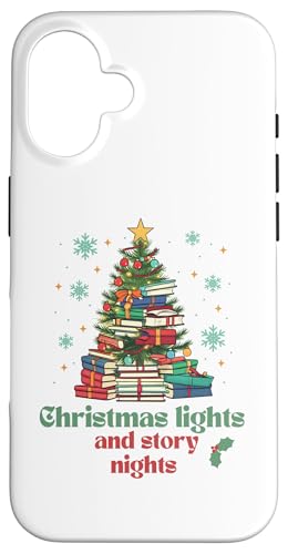 Hülle für iPhone 16 Weihnachtsbeleuchtung und Geschichtenabende, Bibliothekarische Buchliebhaber von Cwktees Christmas