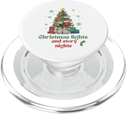 Weihnachtsbeleuchtung und Geschichtenabende, Bibliothekarische Buchliebhaber PopSockets PopGrip für MagSafe von Cwktees Christmas