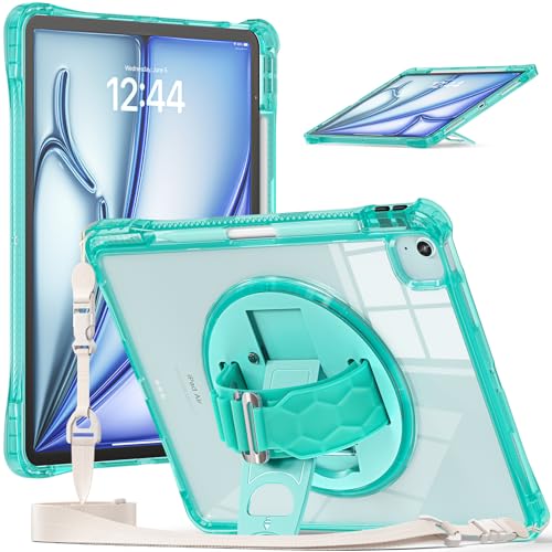 Cxzaqwer Schutzhülle für Samsung Galaxy Tab A9 Plus 11 Zoll 2023, SM-X210 SM-X215 SM-X216, Silikon-Armband, Schultergürtel, Schutzhülle für Samsung Galaxy Tab A9 Plus 11 Zoll 2023, Grün von Cxzaqwer