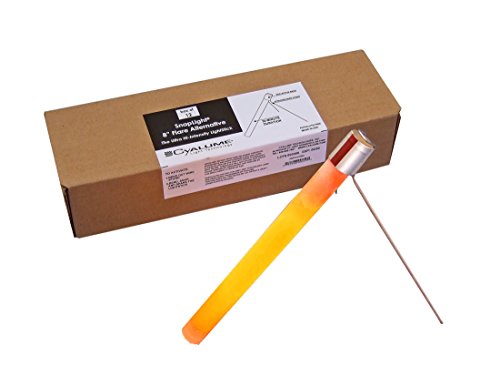 Cyalume Leuchtröhre 20cm (12er Pack) in Orange - Leuchtstab mit Metallsockel zum Aufstellen - ideal zur Markierung gefährlicher Bereiche - 360°-Beleuchtung - bis zu 1,6 Km sichtbar - 30mn Leuchtdauer von Cyalume