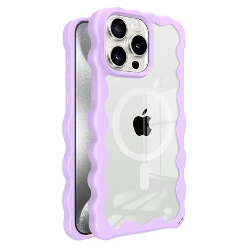 Cyberowl Kompatibel mit iPhone 16 Plus, niedliches Kawaii-Wellen-Design, kompatibel mit MagSafe-Rahmenform, weiches Silikon, stoßfest, Schutzhülle für Damen und Mädchen, Violett von Cyberowl