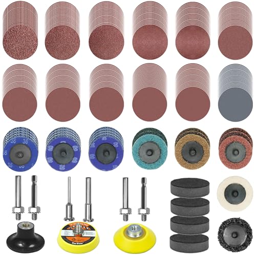 279-teiliges 50-mm-Schleifscheiben-Pad-Set mit 1/8-Zoll- und 1/4-Zoll-Schaft-Trägerplatte, verschiedene Schleifpads enthalten 36-3000er-Körnung zum Entfernen von Grat, Rost und Farbe 279-teiliges 50-mm-Schleifscheiben-Pad-Set mit 1/8-Zoll- und 1/4-Zoll-Schaft-Trägerplatte, verschiedene Schleifpads enthalten 36-3000er-Körnung zum Entfernen von Grat, Rost und Farbe von Cyleodo
