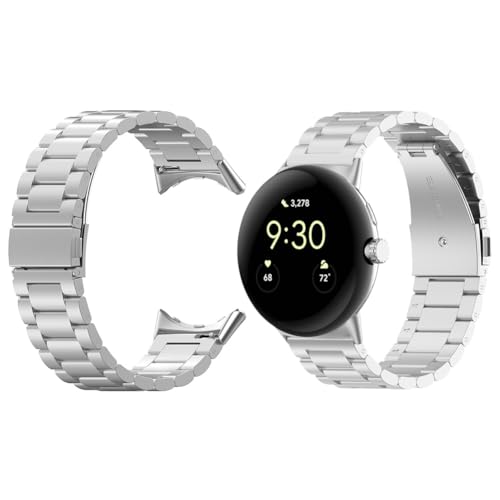 Cymwer Metall-Edelstahl-Armband für Google Pixel Watch 3 41mm 45mm Metall-Armband Business-Armband Verstellbares Band Ersetztes Zubehör von Cymwer