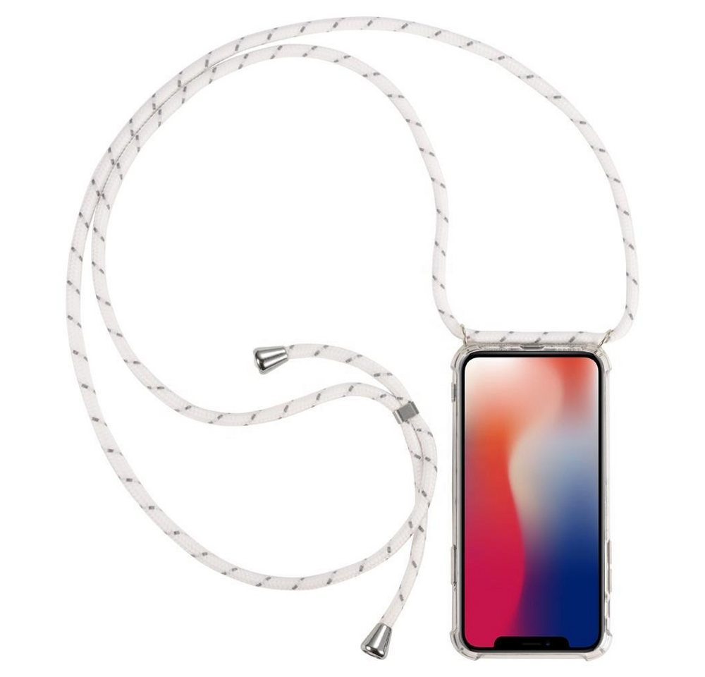 Cyoo Handytasche Cyoo Necklace Case + Handykette für Apple iPhone Xs Max - Weiss - Sili von Cyoo