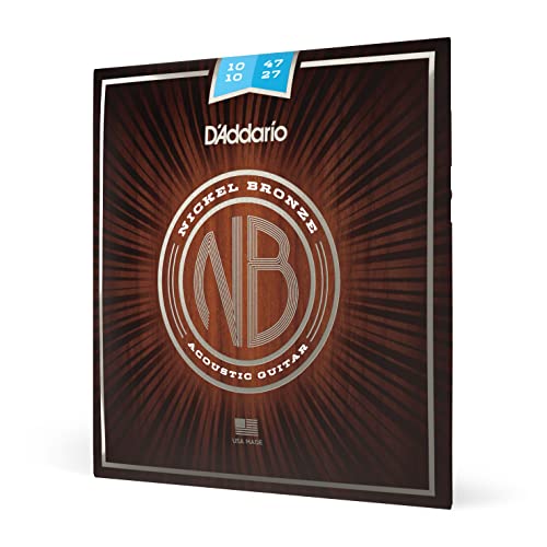 D'Addario Gitarrensaiten Akustikgitarre | Gitarrensaiten Westerngitarre | Acoustic Guitar Strings | NB1047 Saiten fur Akustikgitarre, extra leicht, Nickel/Bronze von D'Addario