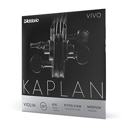 D'Addario Kaplan Vivo Violinsaiten - Vollständiger Satz - KV310 4/4M - Violinsaiten - 4/4 Skala, Mittlere Spannung von D'Addario