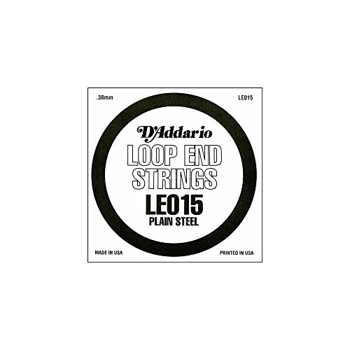 D'Addario LE015 Plain Steel Saiten mit Loop-End 0,03 cm (,015 Zoll) Einzelsaite von D'Addario